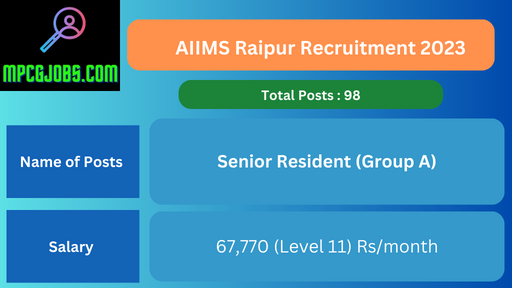 AIIMS Raipur Recruitment 2023 senior resident